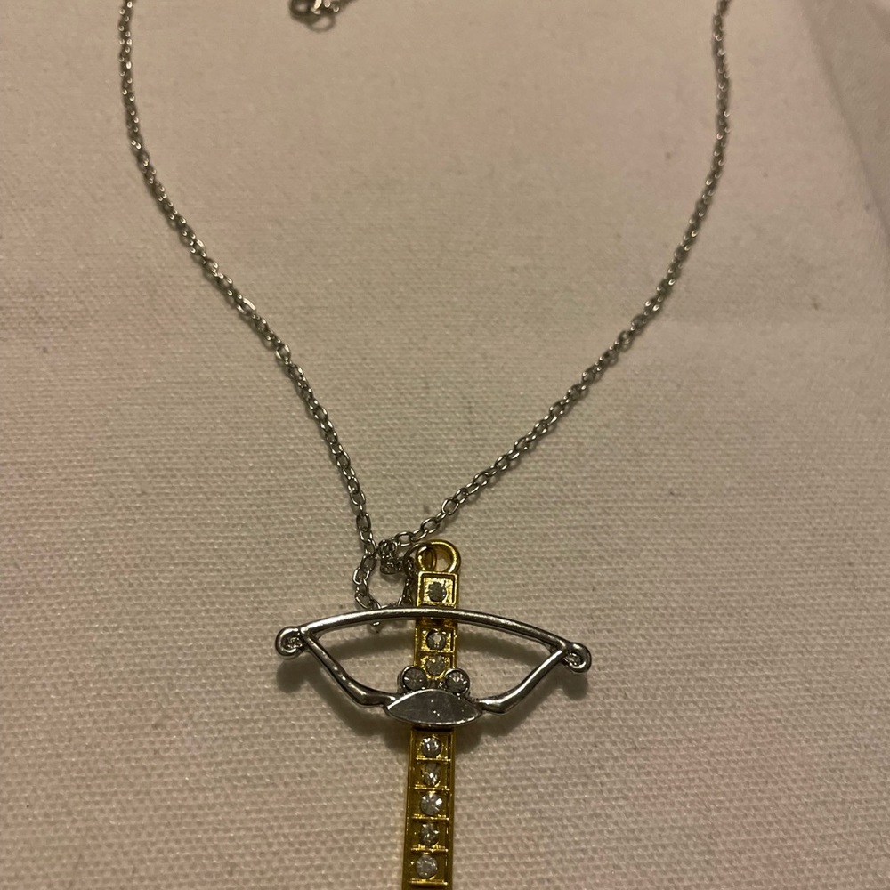 Elegant Silver and Gold Cross Pendant Necklace